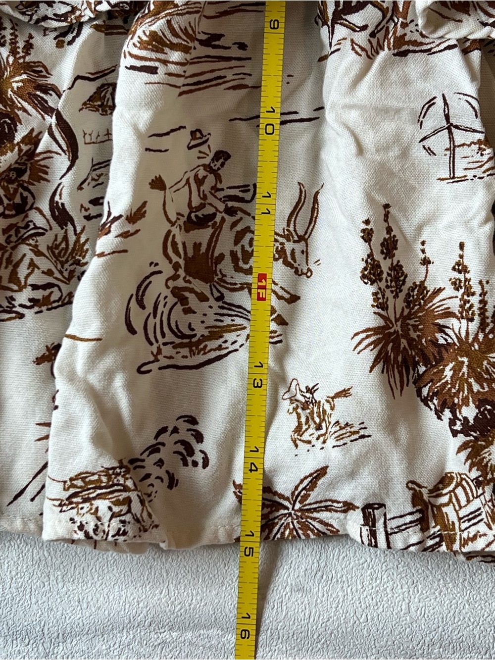 Ariat x Western Aloha Cream ruffle Skirt Tropical Print coastal cowgirl/boho med - Picture 5 of 5